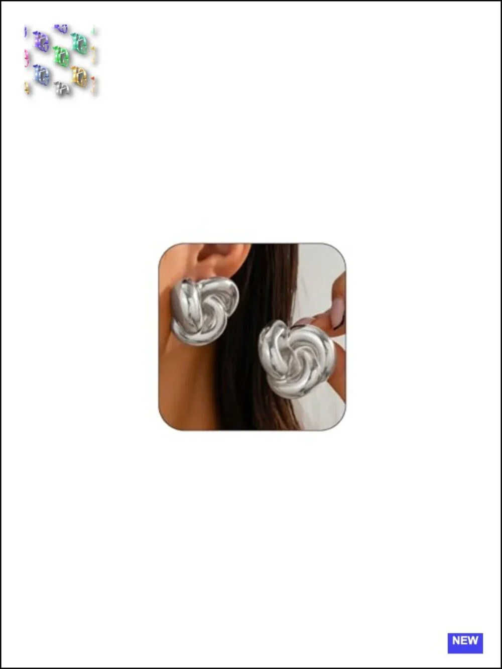 Chunky Gold Twist Knot Stud Earrings Geometric Spiral